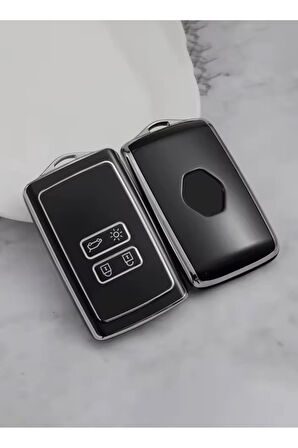 Renault Megane 4 Clio 5 Talisman Megane E-Tech Anahtar Kılıfı Siyah-Silver