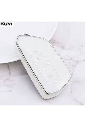 Volkswagen Tiguan Anahtar Kılıfı Beyaz-Silver 2024-2025