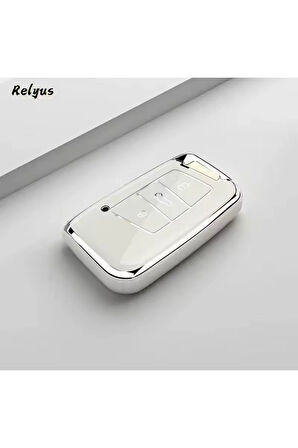 Seat Ateca Beyaz-Silver Anahtar Kılıfı