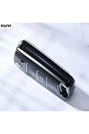 Skoda Octavia A7 Rapid Scala Kamiq Karoq Siyah-Silver Anahtar Kılıfı