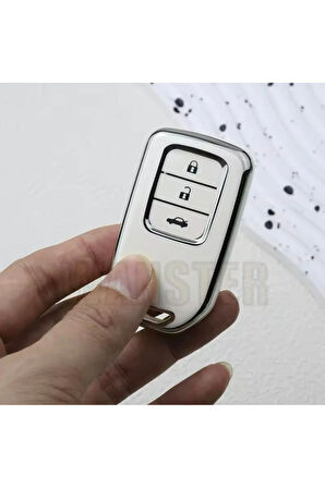 CR-V Exclusive Anahtarsız Çalıştırma Beyaz-Silver Anahtar Kılıfı