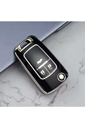 Opel Astra J Mokka Cruze İnsignia Aveo Siyah Silver Anahtar Kılıfı