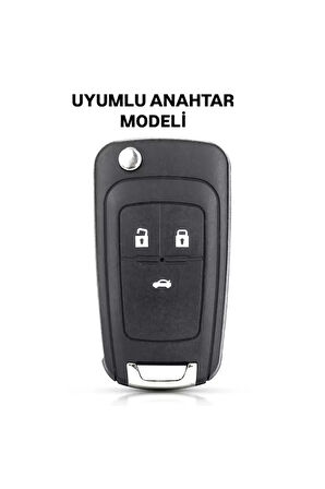 Opel Astra J Mokka Cruze İnsignia Aveo Siyah Silver Anahtar Kılıfı