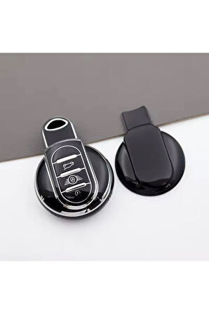 Mini Cooper R57 Siyah-Silver Anahtar Kılıfı