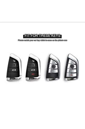 Bmw F40 F44 G20 G22 G30 X1 X3 G01 Siyah-Silver Anahtar Kılıfı