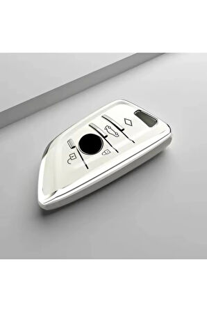 Bmw F40 F44 G20 G22 G30 X1 X3 G01 Beyaz-Silver Anahtar Kılıfı