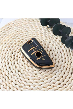 Bmw 2 Serisi F44 Siyah-Gold Anahtar Kılıfı