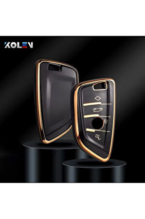 Bmw 7 Serisi G11 Siyah-Gold Anahtar Kılıfı