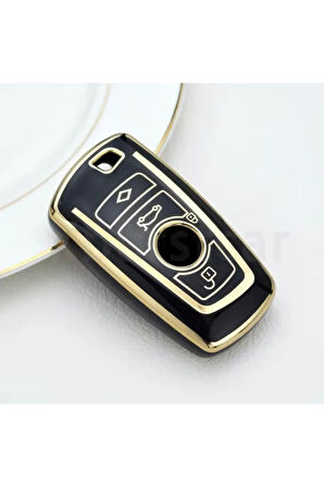 Bmw 5 Serisi F10 Siyah-Gold Anahtar Kılıfı