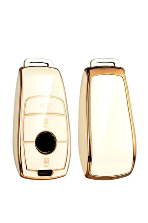 Mercedes S Serisi W222 Beyaz-Gold Anahtar Kılıfı
