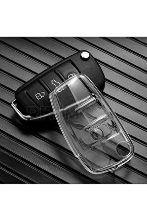 Audi A6 C6 4F Premium Şeffaf Anahtar Kılıfı
