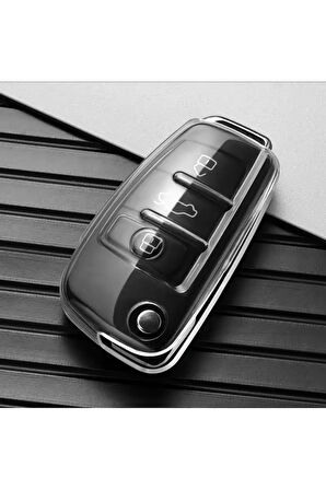 Audi A3 8P 8L Premium Şeffaf Anahtar Kılıfı