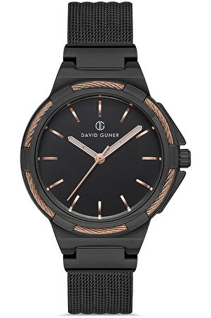 2 YIL GARANTİLİ DG-8260LC-R2R SİYAH KADIN KOL SAATİ