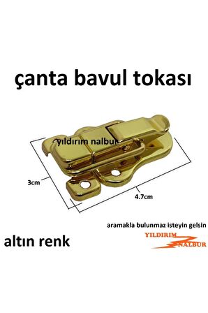 Çanta Tokası 2 Adet Sarı Renk Gold Altın Renk Kutu Kilidi Sandık Bavul Kilidi Çengelli