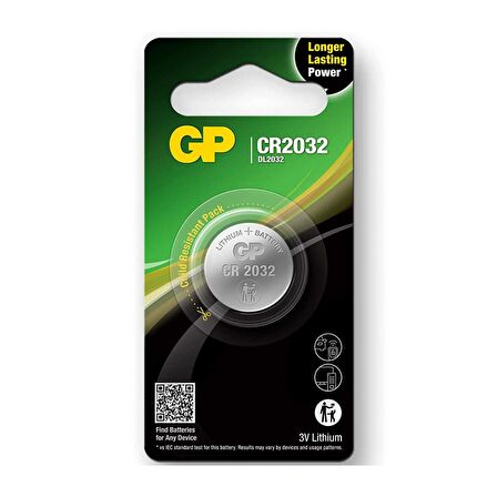 Gp CR2032 3V Alkalin Düğme Pil (Saat-Kumanda-Baskül)