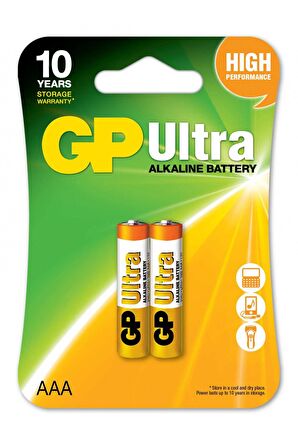 Gp R03 AAA Boy Ultra Alkalin İnce Kalem Pil 2'li Paket GP24AU-2U2