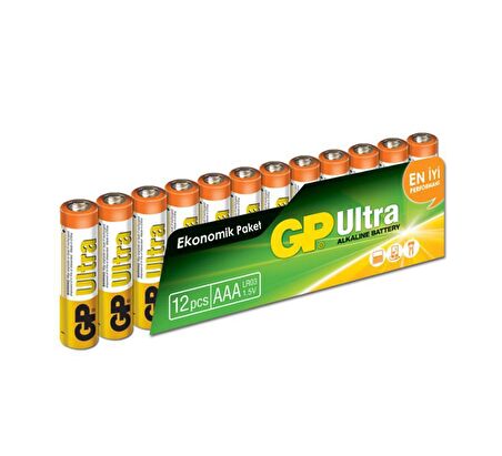 GP Ultra GP24AU Alkalin AAA Boy İnce Kalem Pil 12'li Paket