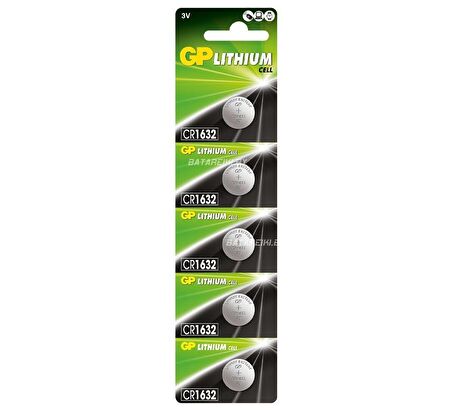 GP CR1632 3V Lityum Blister Düğme Pil 5'li Paket