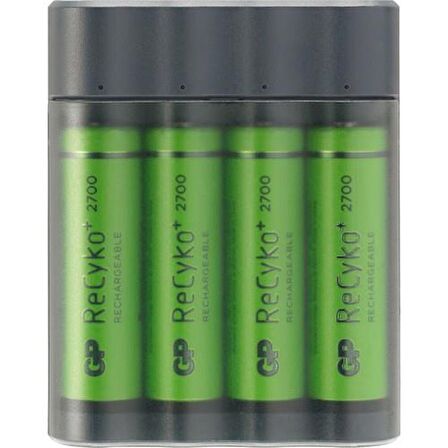 GP Pil Şarj Cihazı + Anlık Powerbank ve Recyko+ 4 Adet 2700 Aa Kalem Pilli Set