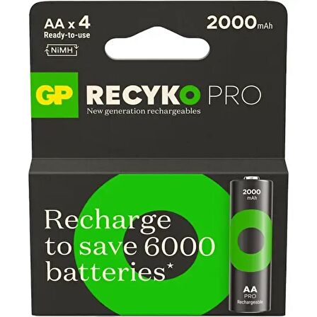 GP ReCyko 4’lü 2000 mAh Şarjlı AA Kalem Pil