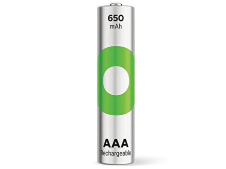 GP Batteries ReCyko 650 AAA İnce Kalem Ni-Mh Şarjlı Pil, 1.2 Volt, 4'lü Kart