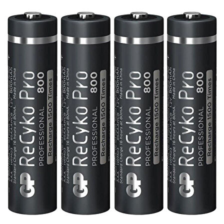 GP RECYKO PRO 800 MAH Nİ-MH 1.2 VOLT AAA İNCE KALEM ŞARJLI PİL 4LÜ PAKET GP85AAAHCB-2EB4 (GPRHCH83B205)