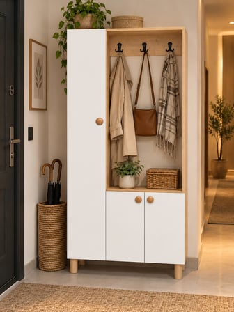 3 Kapaklı Portmanto, Raflı, Ayakkabılık