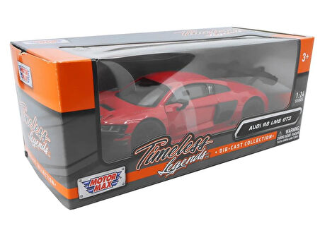 Motor Max Koleksiyon 1 / 24 Ölçek Audi R8 Lms Gt3 Kırmızı Model Metal Araba