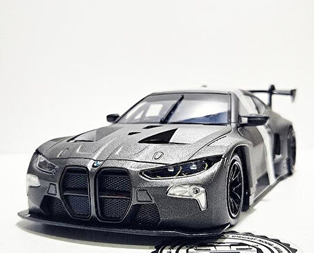 Motor Max Koleksiyon 1 / 24 Ölçek Bmw M4 GT3 Gri Model Metal Araba