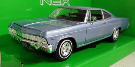 1965 Chevrolet Impala SS 396 Mavi Model Araba Welly 1:24 Lisanslı