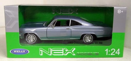 1965 Chevrolet Impala SS 396 Mavi Model Araba Welly 1:24 Lisanslı