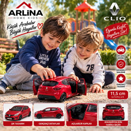 Renault Clio 4 Çek Bırak Metal Araba Bordo