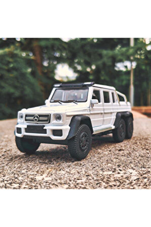 G63 Amg 6x6 Koleksiyon Metal Araba 12cm Lüks Araba Beyaz