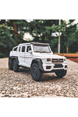 G63 Amg 6x6 Koleksiyon Metal Araba 12cm Lüks Araba Beyaz