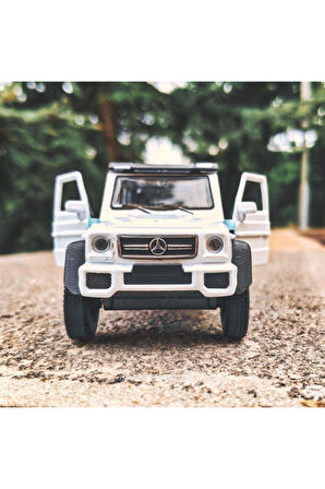 G63 Amg 6x6 Koleksiyon Metal Araba 12cm Lüks Araba Beyaz