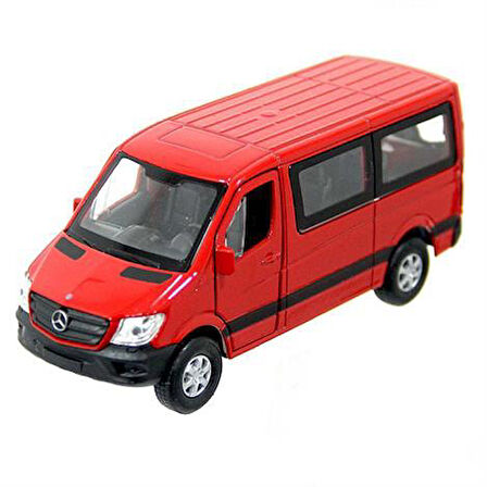 Welly 1:32 Mercedes Benz Sprinter  Çek Bırak Araba - Kırmızı