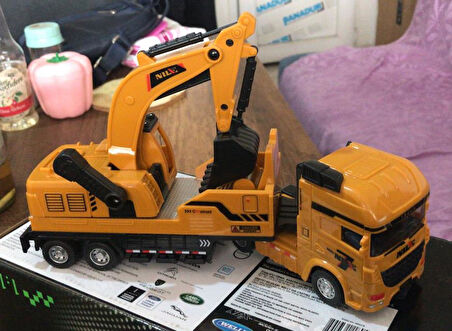 Oyuncak Koleksiyon İş Makineleri Kamyon Ekskavatör 25 Cm 