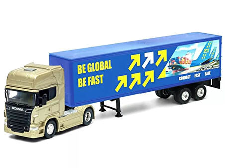 Oyuncak Metal Model Scania Dorseli Tır Gold Metalik Kafa 1 / 64