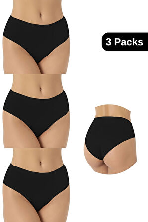 Kadın Mikro Kumaş Dikişsiz İz Yapmaz Külot - 3'lü Özel Paket (Siyah, Beyaz, Ten Renk)