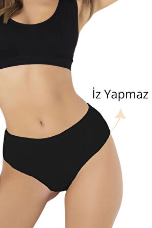Kadın Mikro Kumaş Dikişsiz İz Yapmaz Külot - 3'lü Özel Paket (Siyah, Beyaz, Ten Renk)