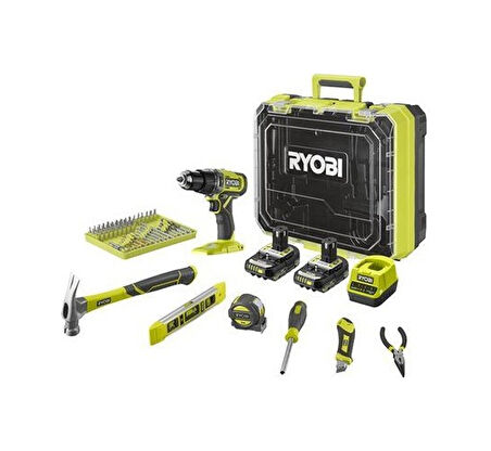 RYOBİ  RPD18-2C20TAH 18 V Çift Akülü Darbeli Matkap 66 Parça