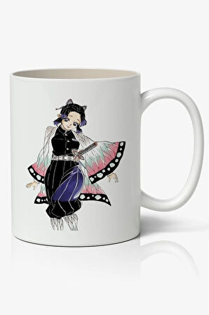 İblis Keser Koyoharu Gotouge Anime Temalı Beyaz Kupa Bardak Sevgiliye Arkadaşa Hediye