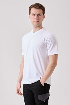 Galanthus V Yaka T-Shirt - Nefes Alabilir, Rahat ve Şık Tasarım