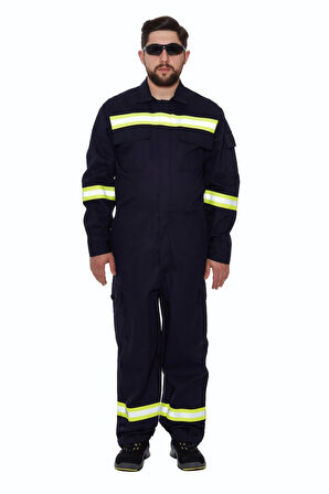 Alev Almaz Tulum Reflektörlü Koruyucu İş Tulumu Antistatik Yüksek Risk Alanlarına Uygun