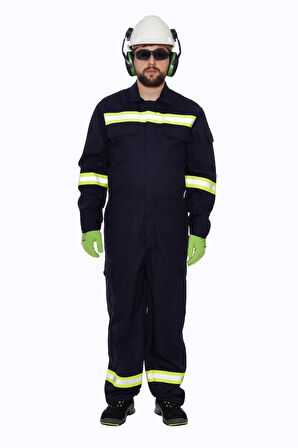 Alev Almaz Tulum Reflektörlü Koruyucu İş Tulumu Antistatik Yüksek Risk Alanlarına Uygun