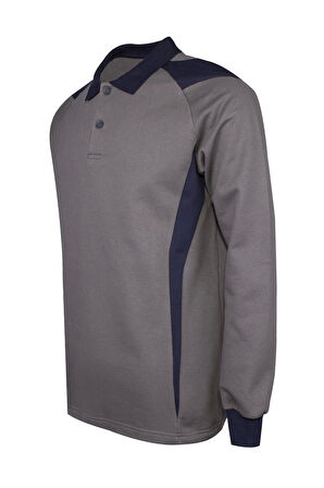 Flora Polo Yaka Sweatshirt - Uzun Kollu, Rahat Kesim, Pamuklu, Günlük ve İş Kullanımı İçin