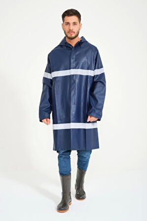 Yerli Diz Altı Pardesü RY 1800 Reflektörlü Su Geçirmez Fosforlu Yağmurluk İş Güvenliği Kıyafeti