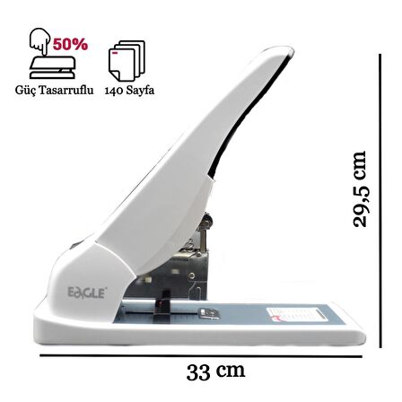 Eagle Güç Tasarruflu Profesyonel Kollu Zımba Makinesi 140 Sayfa Diker TYFST844