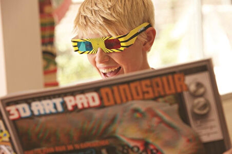 3D Art Pad Dınosaur / 3D Dinozor Gözlüklü Kitap Poster Boyama