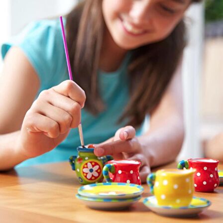 Oyuncak Eğitici Mini Çay Seti Boyama Seti
